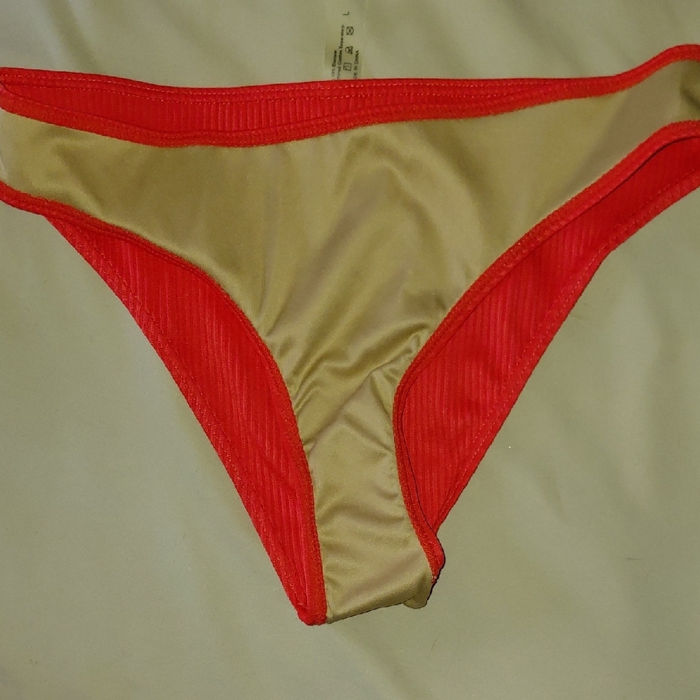 Red Ribbed Bikini Bottom Large - Picture 5 of 6